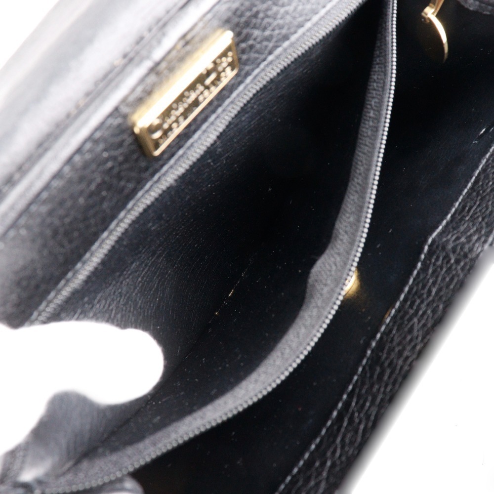 Christian Dior logo handbag one handle calfskin black snap closure - Picture 7 of 8